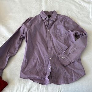 Gap lived in wash button down purple checker